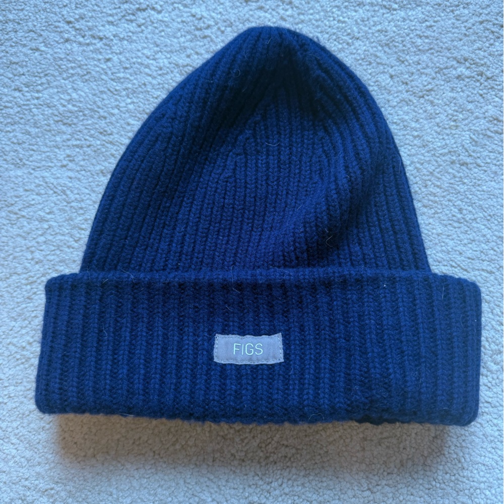 Figs Navy Blue Knit Beanie